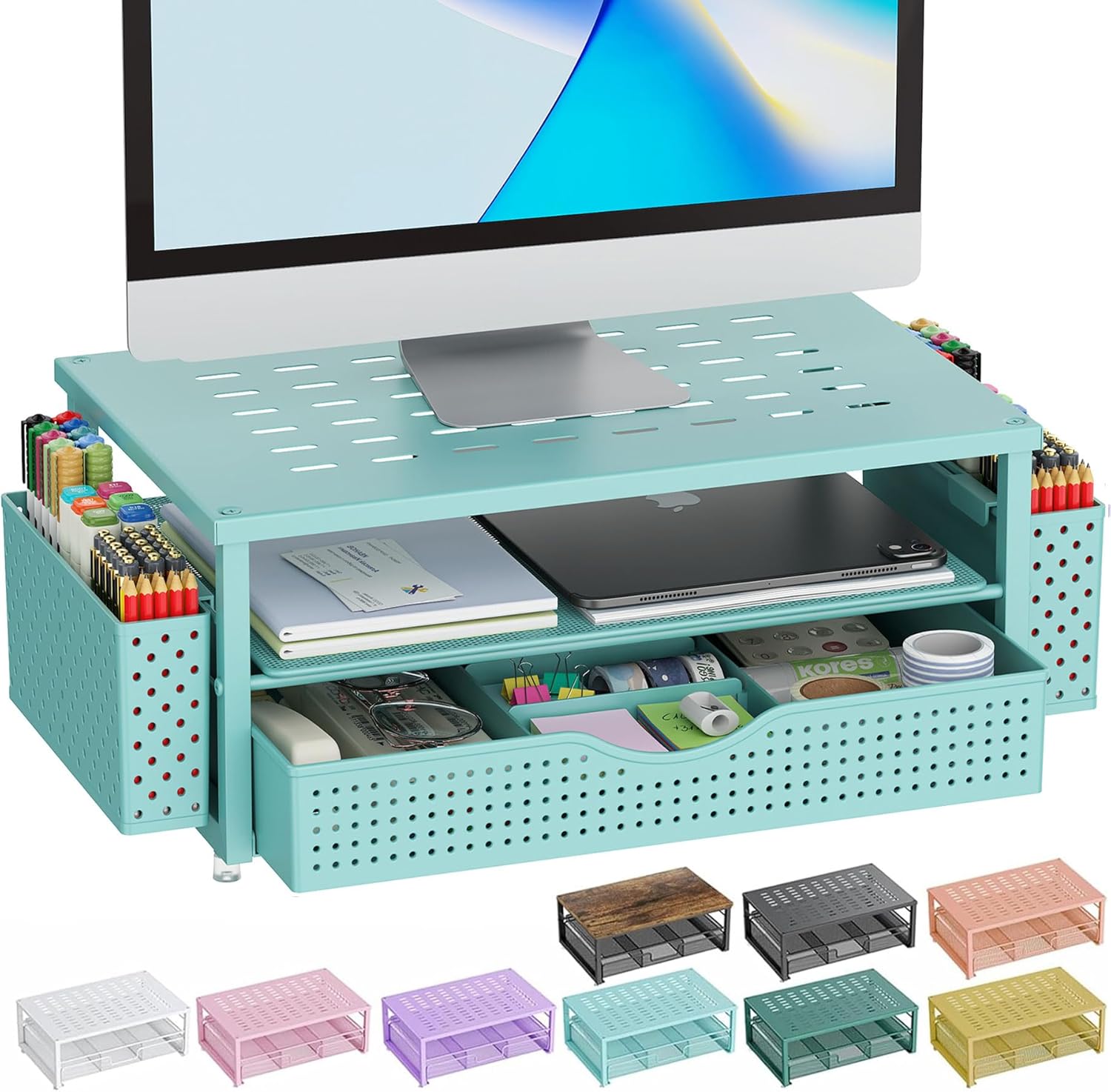 Gianotter Desk Organizers with Monitor Stand and Drawer for Efficiency