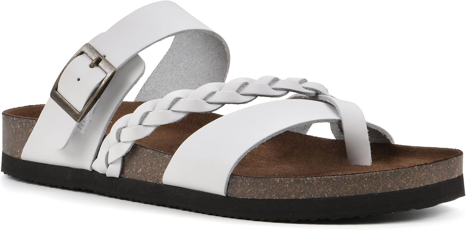 WHITE MOUNTAIN Women's Hazy Braided Sandal with Comfort Footbed