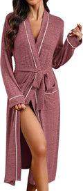 Ekouaer Womens Long Lightweight Knit Robe - Soft, Casual Comfort