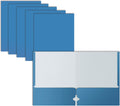 Two Pocket Portfolio Folders 50-Pack Light Blue - Bulk Office Folders