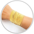 Gold Guitar String Spring Bracelets for Women - Stackable Set of 10