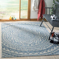 Courtyard Outdoor Area Rug 5ft 3in x 7ft 7in - Light Grey & Blue