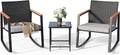 Rocking Patio Bistro Set with Anti-Scald Armrest - Cozy 3-Piece