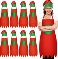 16 Pieces Christmas Elf Apron Kits for Holiday Fun and Cheer