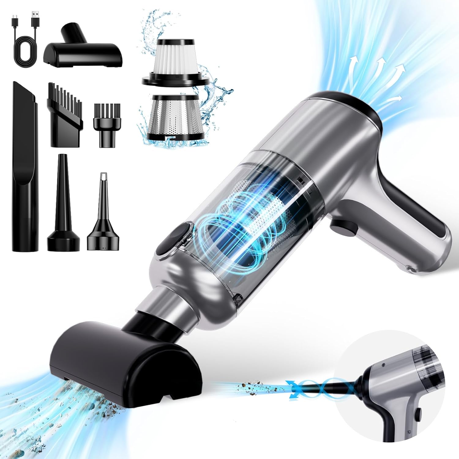 Powerful 20000PA Cordless Car Vacuum - Orangezone