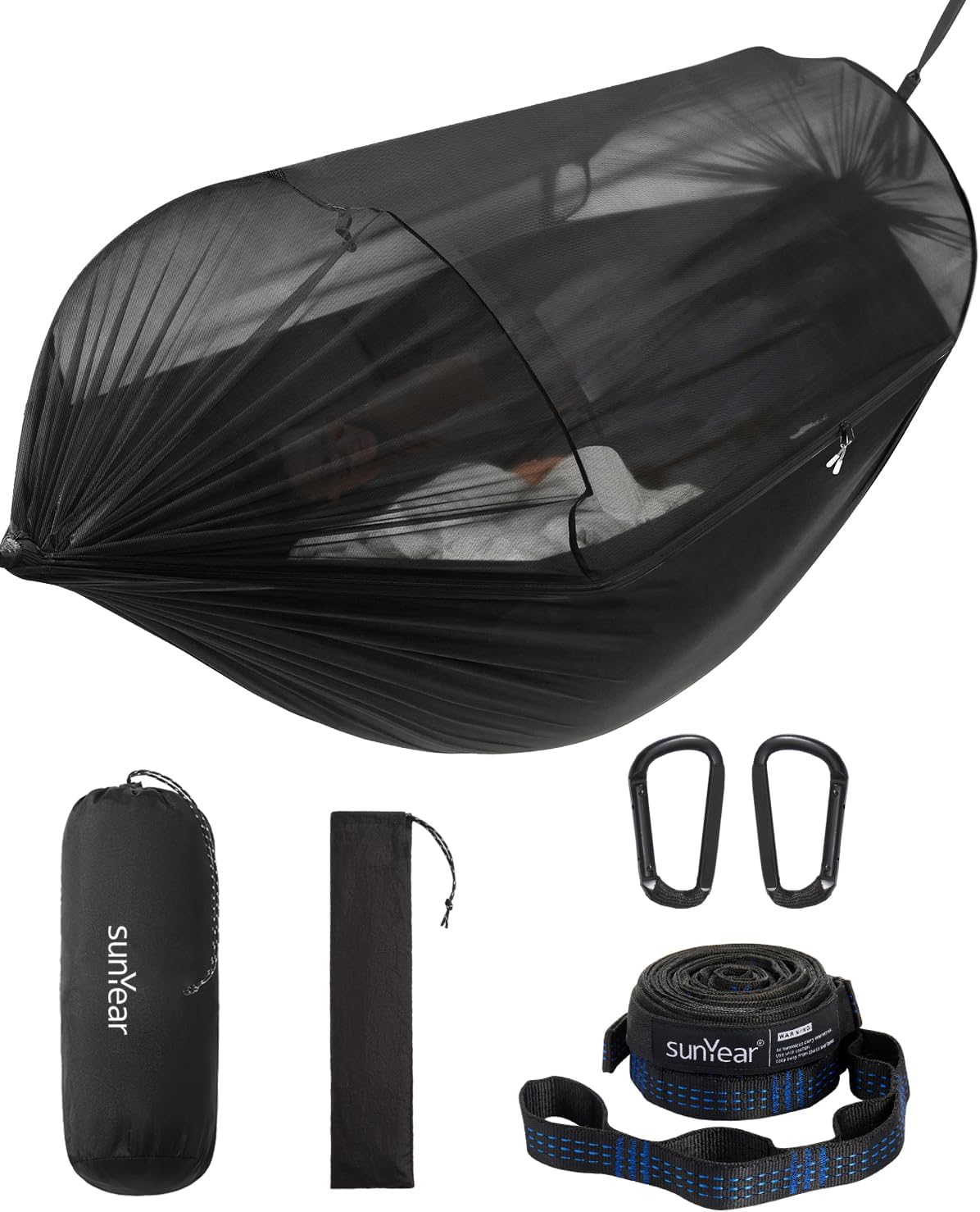 Sunyear Camping Hammock with Net - Lightweight & Portable Design