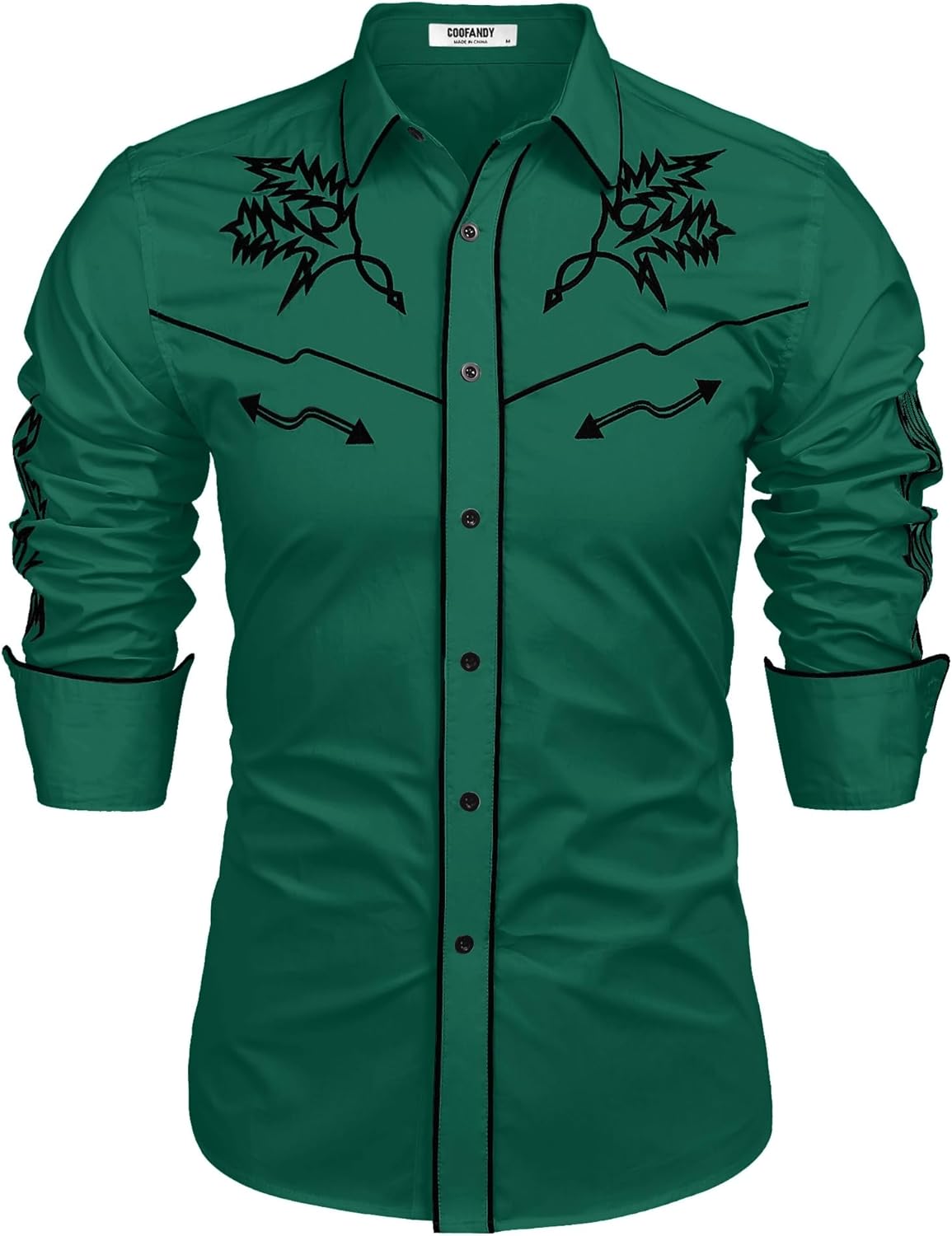 Stylish COOFANDY Men's Western Cowboy Shirt for Casual Wear