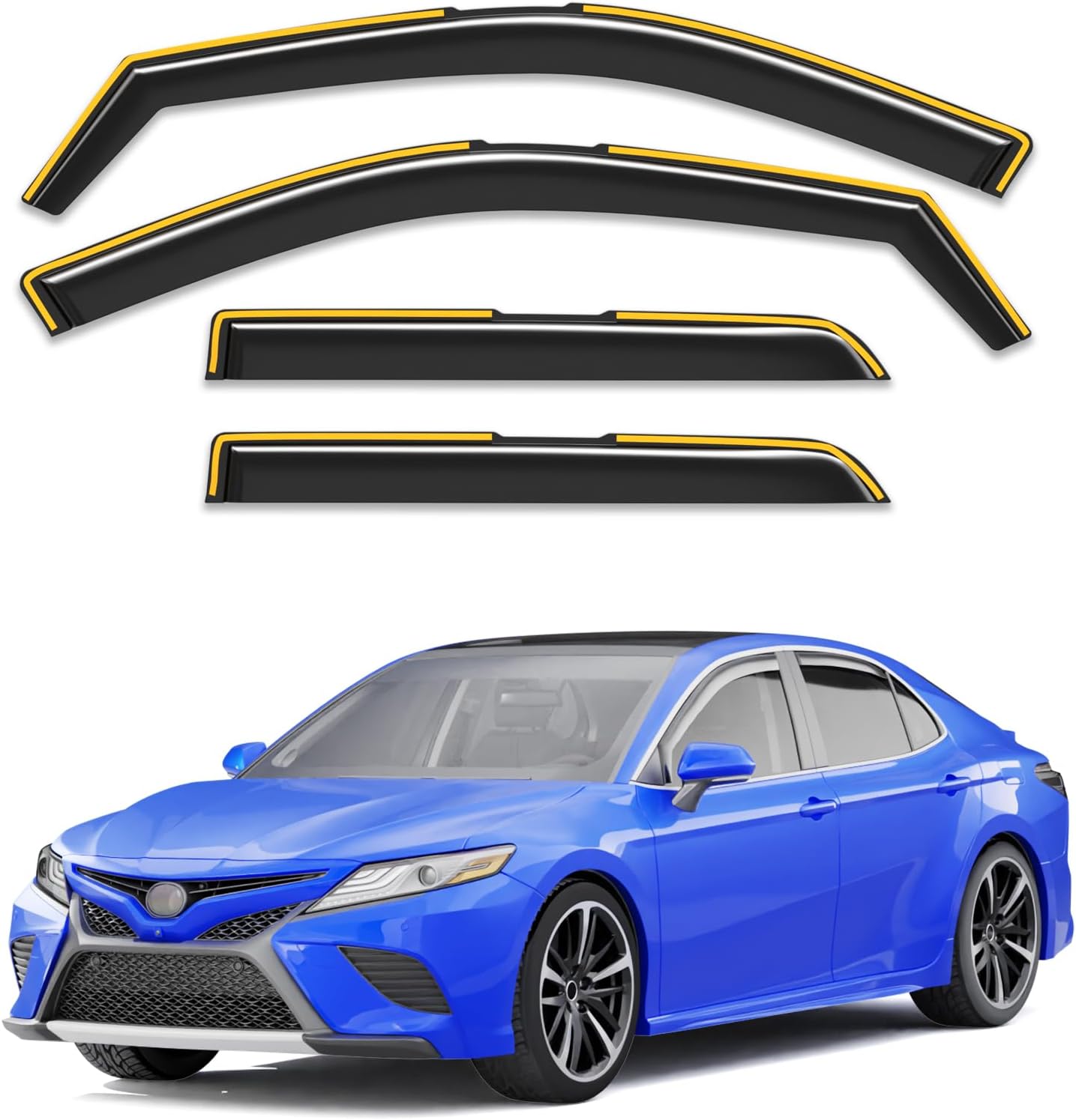 In-Channel Rain Guards for Toyota Camry 2018-2024 - 4 pcs