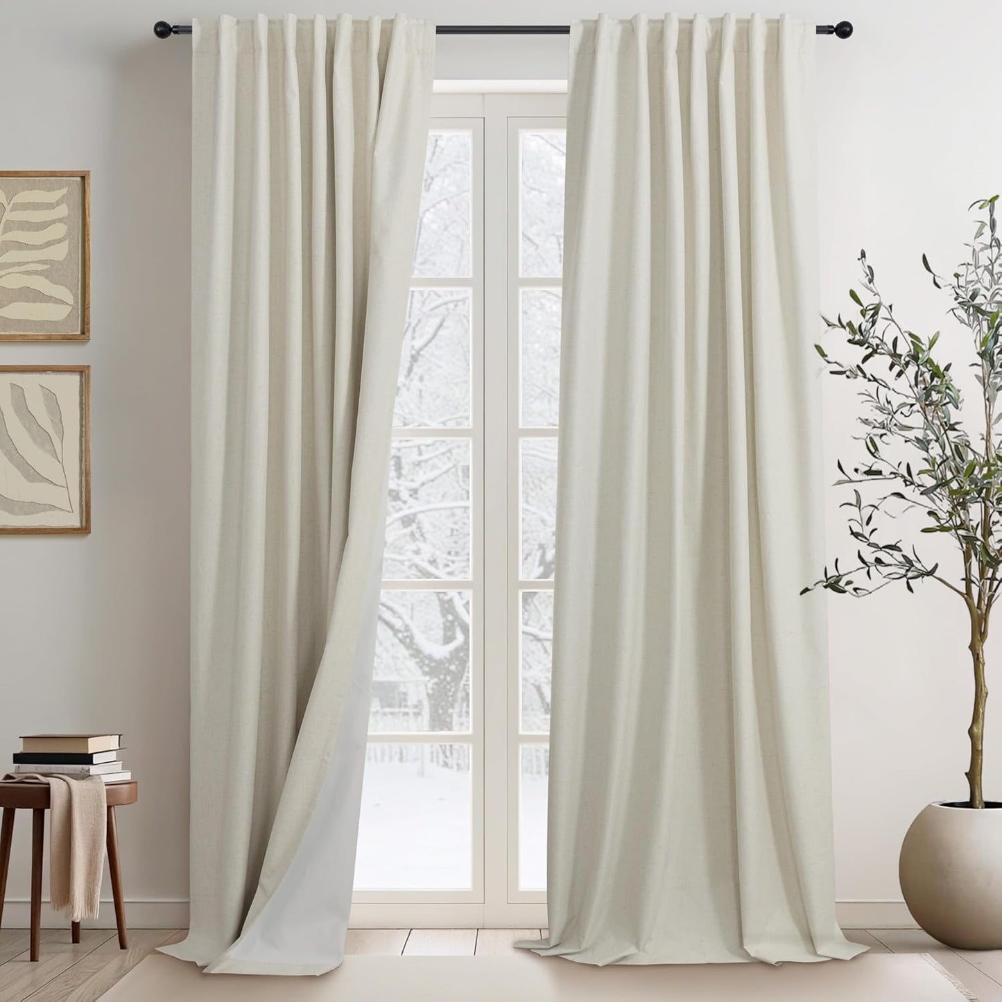 95 Inch Curtains Set for Modern Farmhouse Living Room Decor