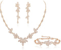 Teardrop Cubic Zirconia Bridal Jewelry Set - Sparkly Pendant Necklace