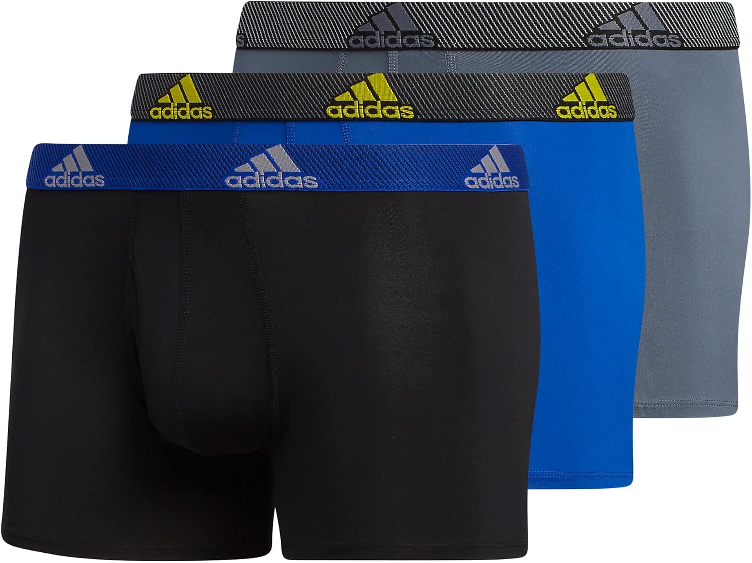 adidas Men's Microfiber Trunk Underwear, 3-Pack XL, Performance Fit