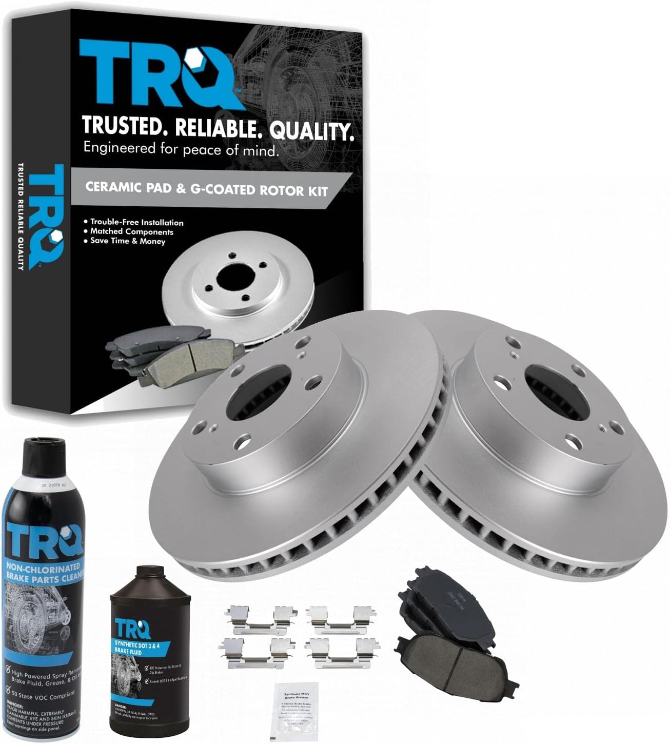 TRQ Front Brake Pad & Rotor Kit for 2005-2015 Toyota Tacoma