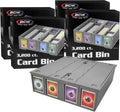 BCW Collectible Card Bin 4-Pack (Gray) - Holds 3200 Cards Each