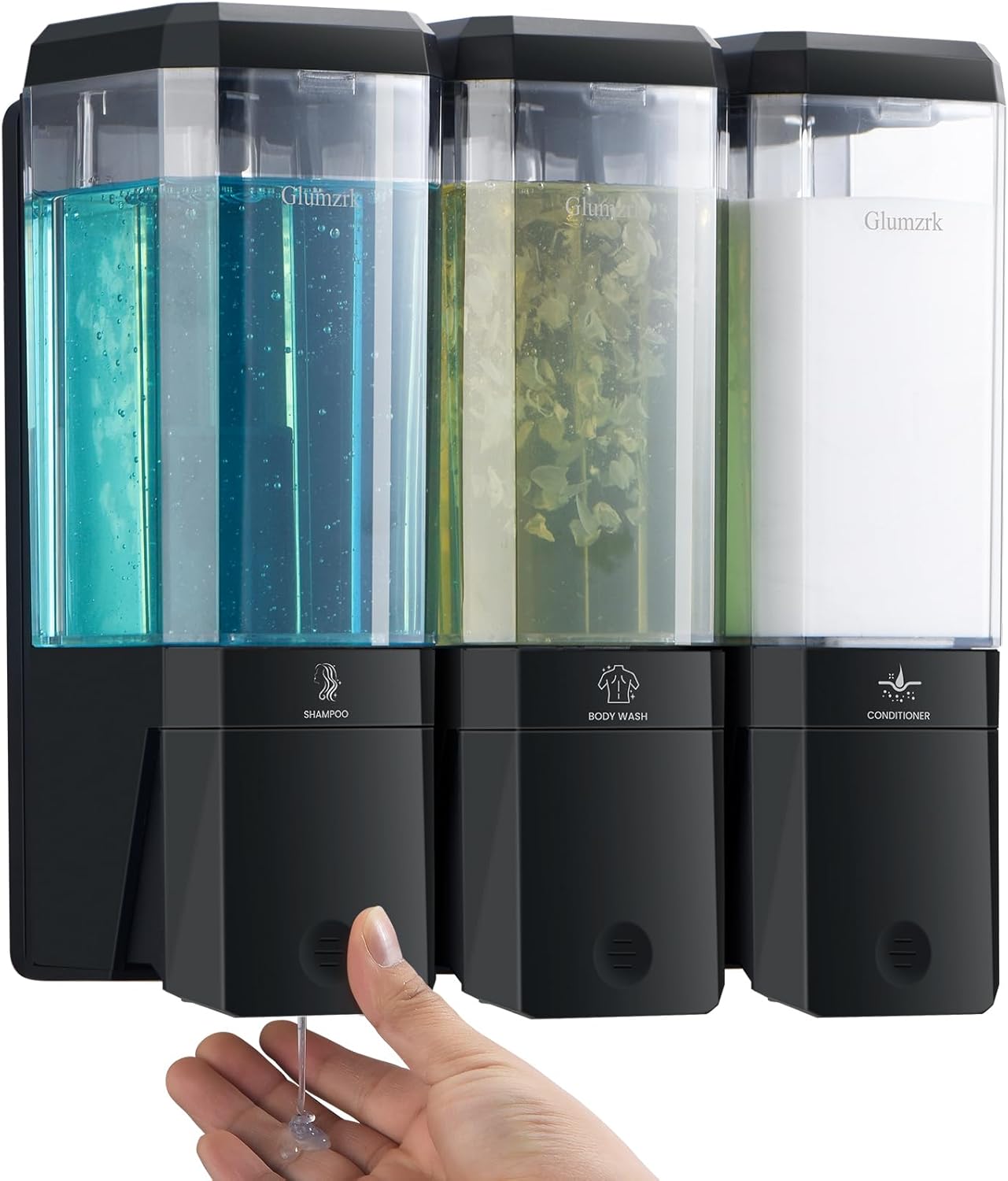 3 Chamber Shower Dispenser - Refillable & Wall Mounted!