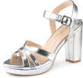 MERUMOTE Women's Open Toe Chunky High Heels - Stable Party Sandals 3