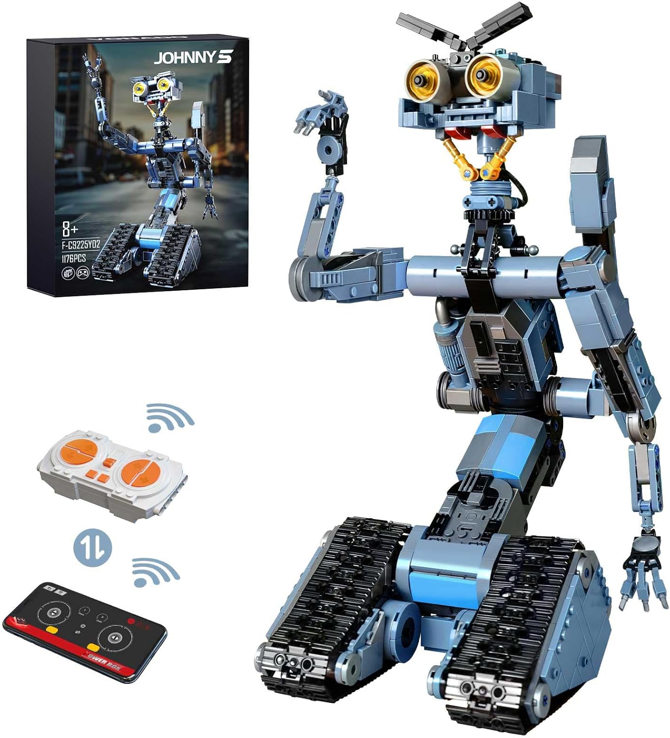 Remote Control Johnny 5 Building Set - Rechargeable Robot Toy