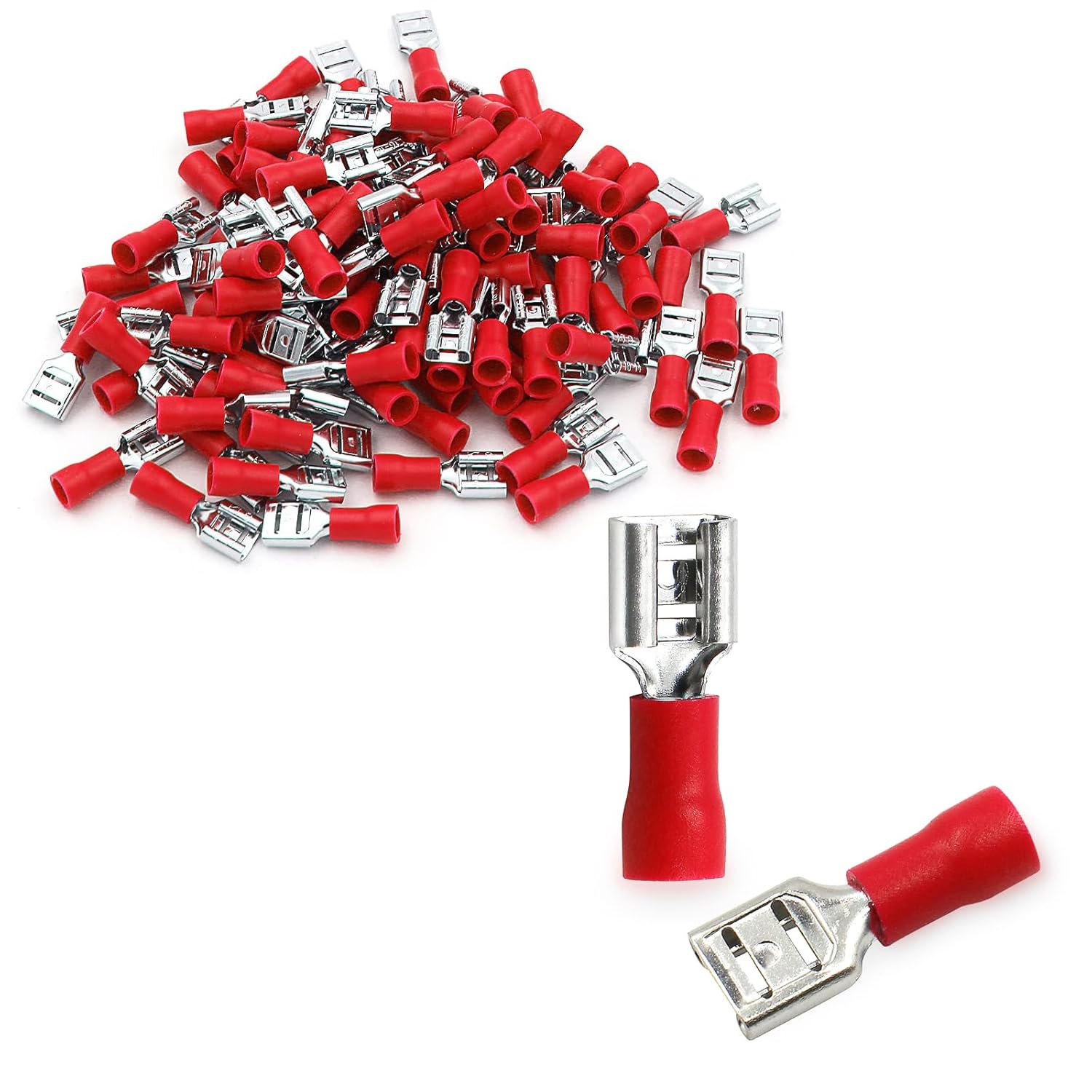 Baomain 1/4in Female Quick Disconnect Spade Terminals for Wiring