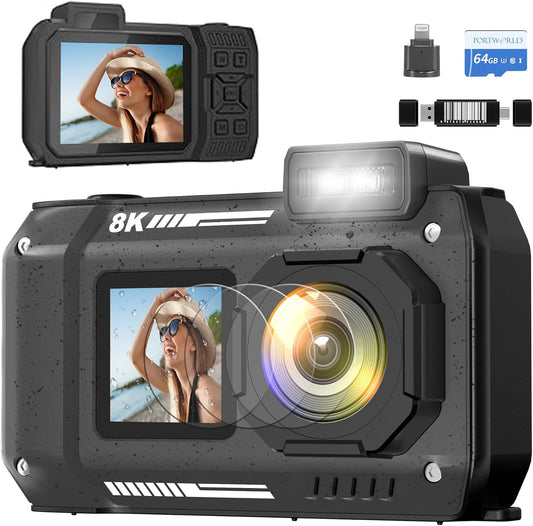 8K Waterproof Digital Camera for Snorkeling and Outdoor Adventures