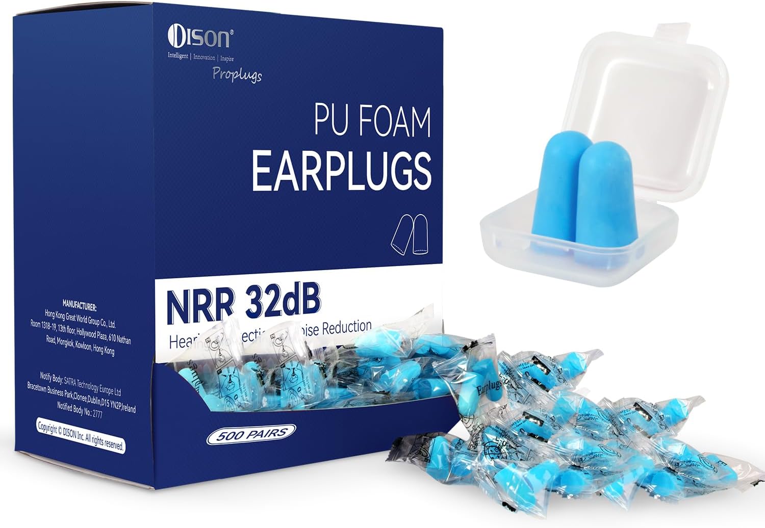 500 Pairs Foam Earplugs for Noise Reduction and Hearing Protection
