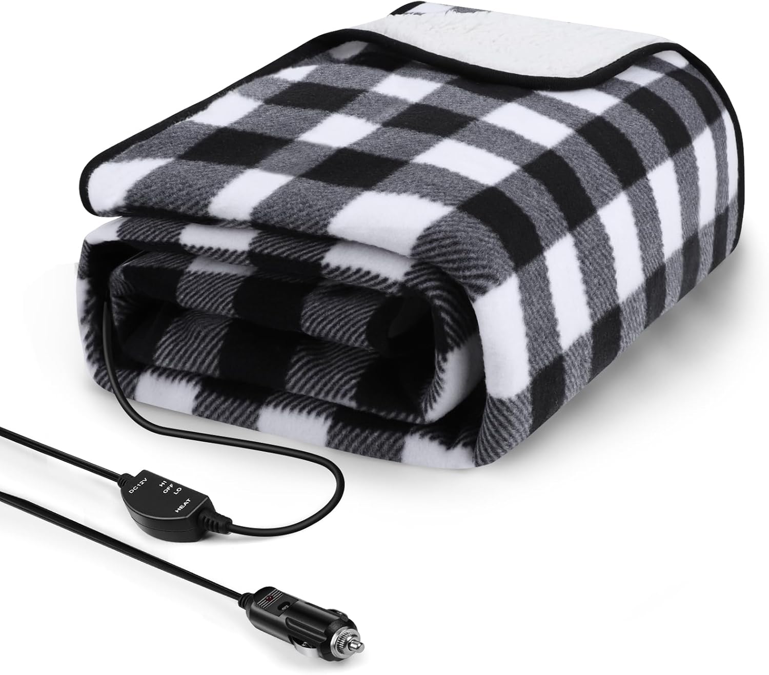 Stay Cozy On-The-Go with Portable Heated Car Blanket - Upgraded Temp Control, 59x43, Sino Salected