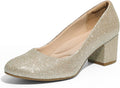 DREAM PAIRS Women's Chunky Block Heel Pumps - Comfortable Everyday 3D