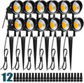 ZUCKEO 10W Landscape Lighting 12Pack - Bright Warm White Spotlights