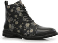Men's Cap-Toe Lace-Up Ankle Boots - Mixed-Media Styles