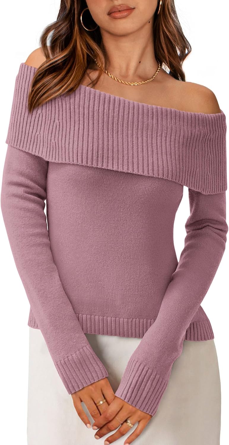 Off The Shoulder Sweater for Women - Trendy Fall Fashion Top