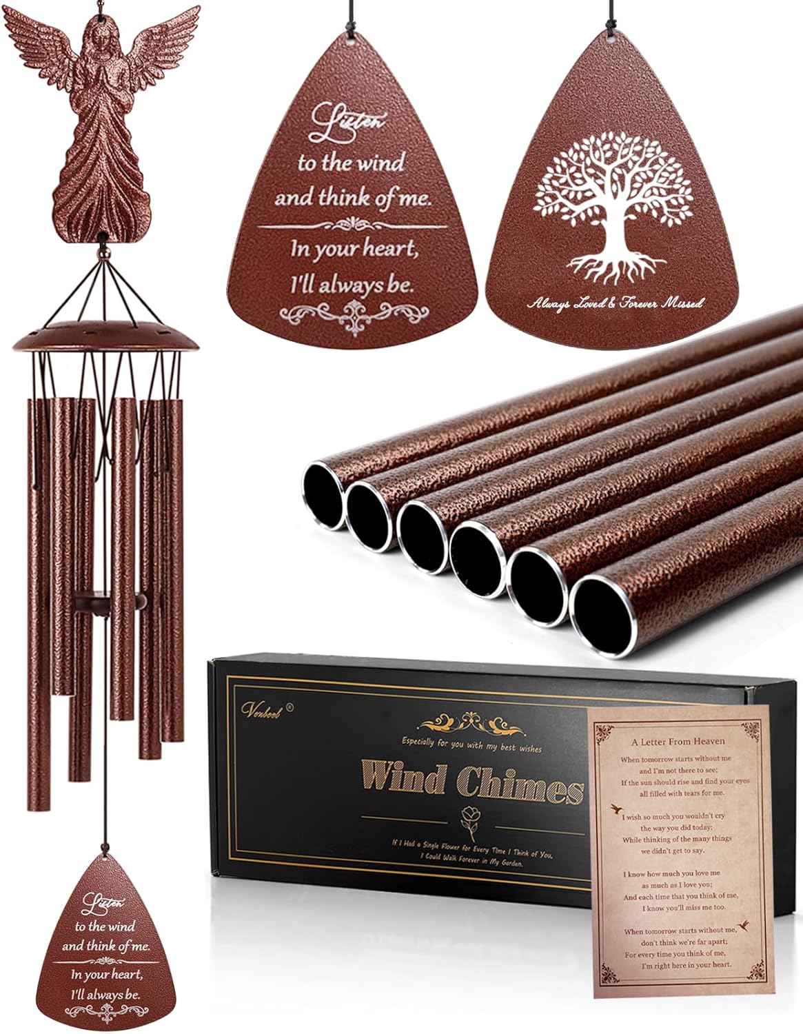 Angel Memorial Wind Chime for Sympathy Gifts and Remembrance