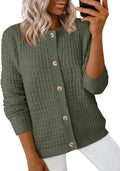 Fall Cardigan Sweater for Women Lightweight Open Front Button