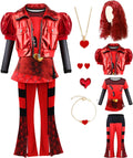 Red Costume for Girls - Rise of Red Heart Shirt Jacket Pants Set