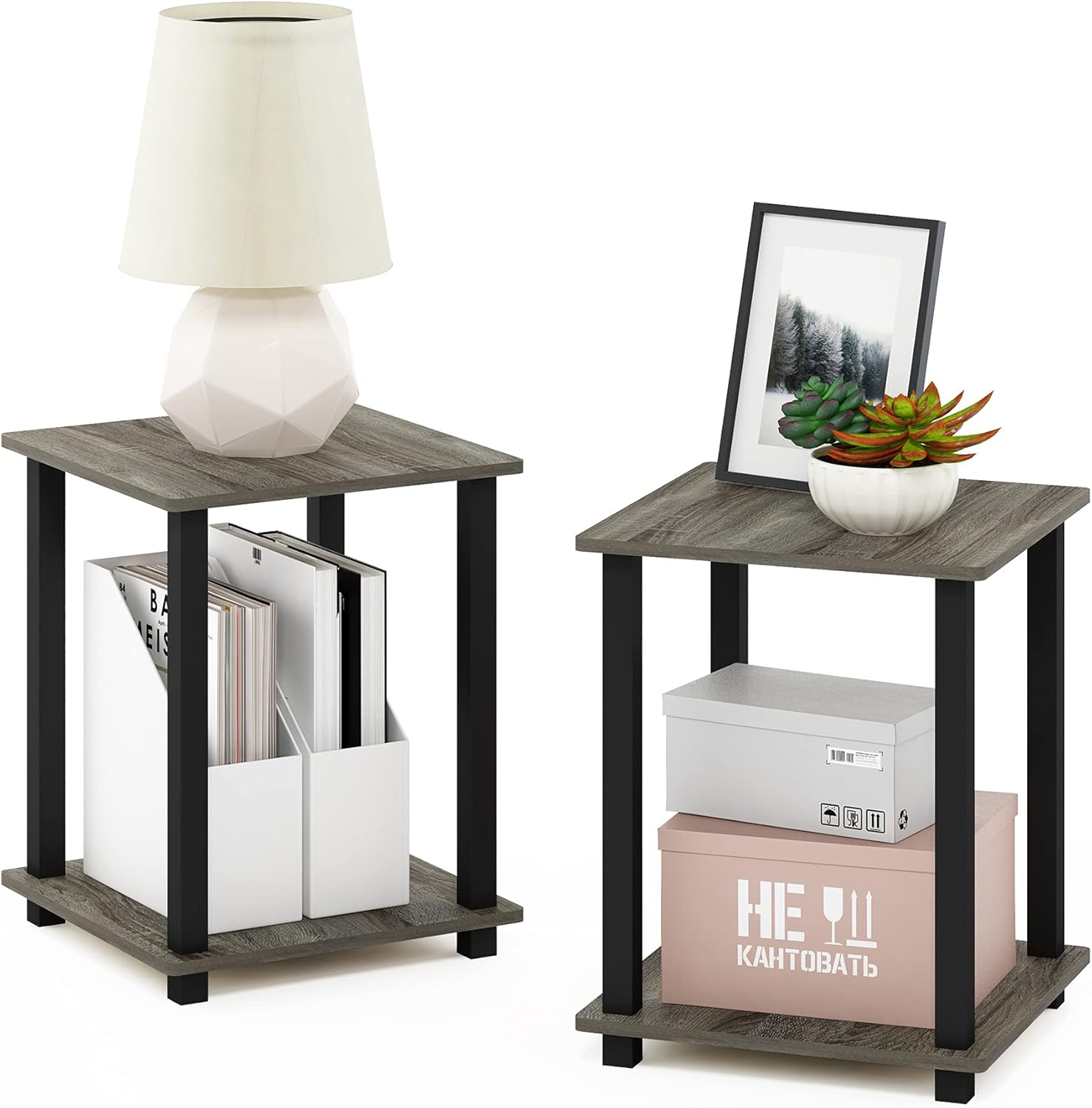 Furinno SIMPLISTIC Side Table Set of 2 for Modern Living Spaces