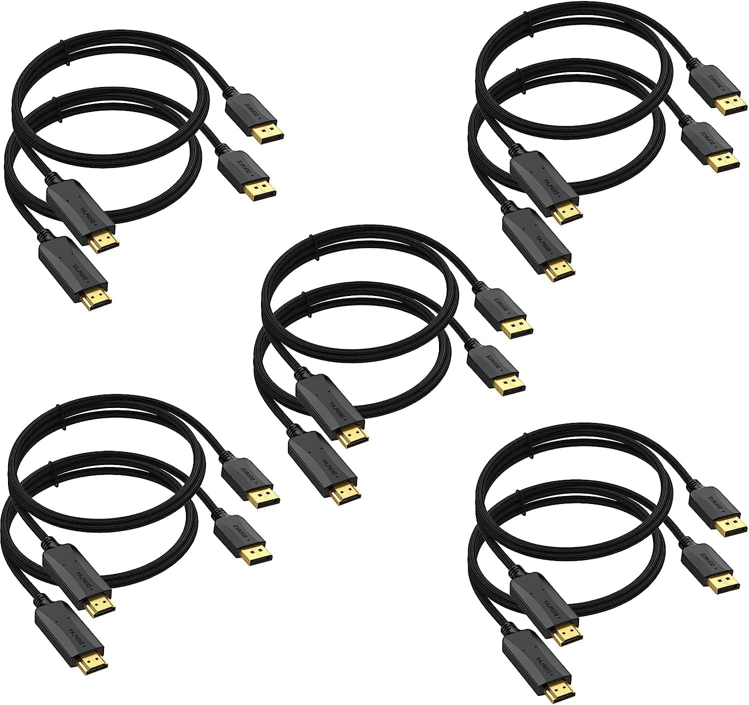 DisplayPort to HDMI Cable 10-Pack for 4K UHD Video and Audio