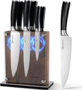 KEEMAKE Knife Block Set - 7Pcs Ultra Sharp Kitchen Knives