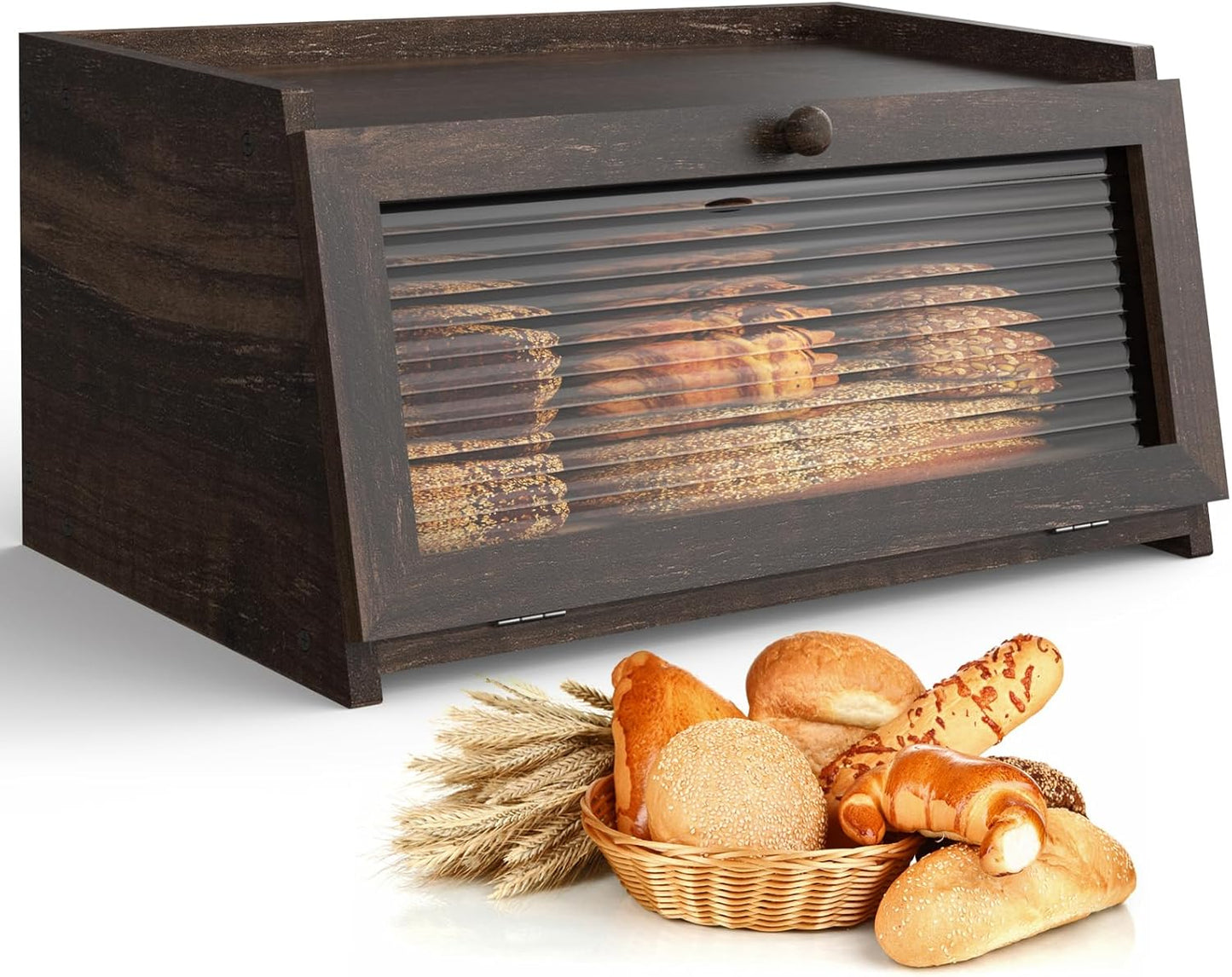 Large Farmhouse Bread Box for Kitchen Countertop Storage