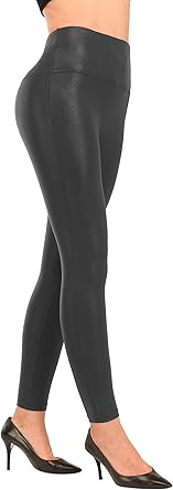 RUFIYO Faux Leather Leggings for Women with Tummy Control