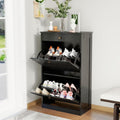 Shoe Cabinet with 2 Flip Drawers Slim Hidden Shoe Organizer - Space