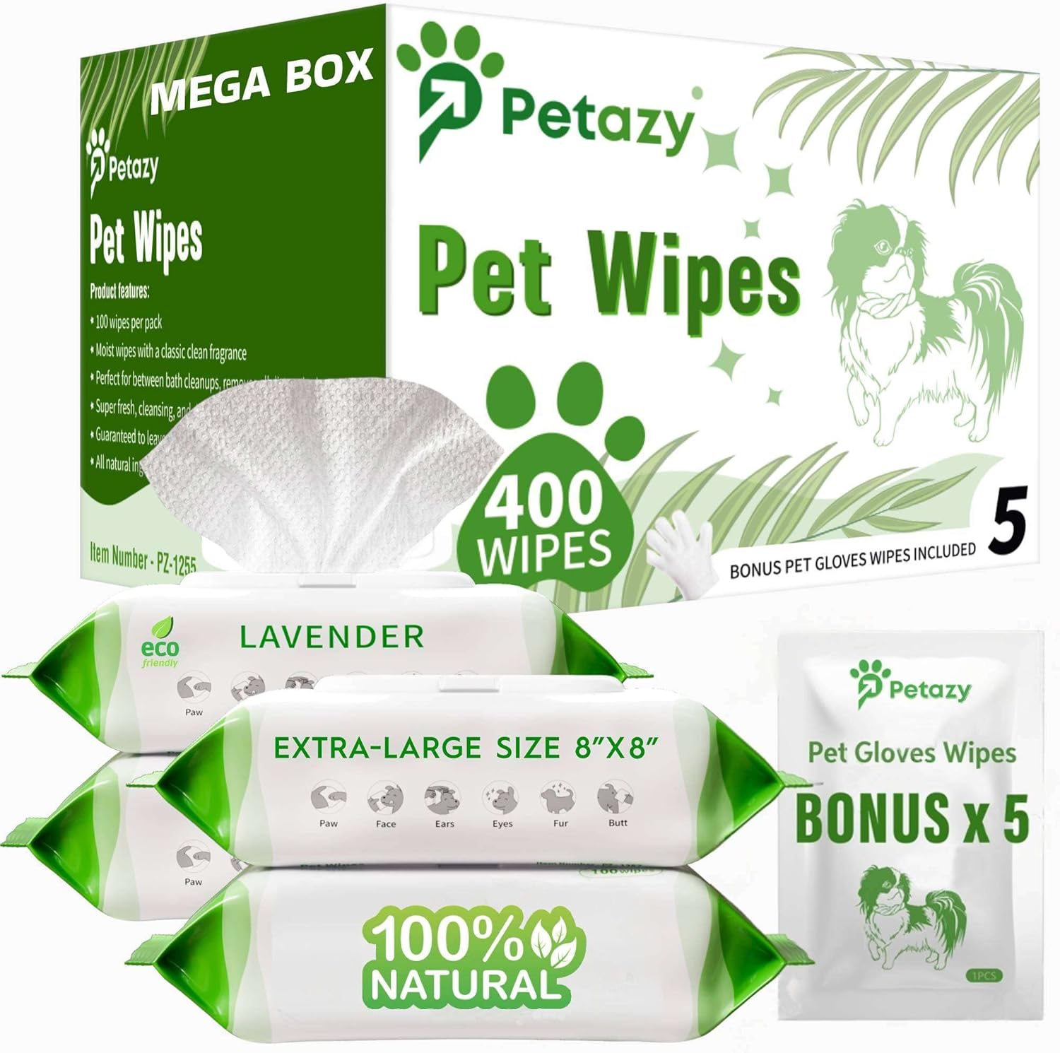 Organic Lavender Scented Pet Wipes - 400 ct