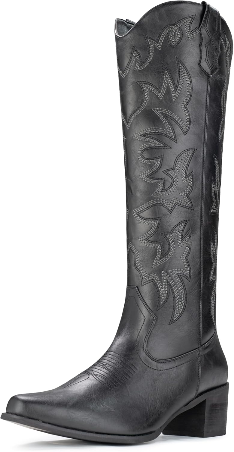 IUV Cowboy Boots for Women - Stylish Knee High Western Design