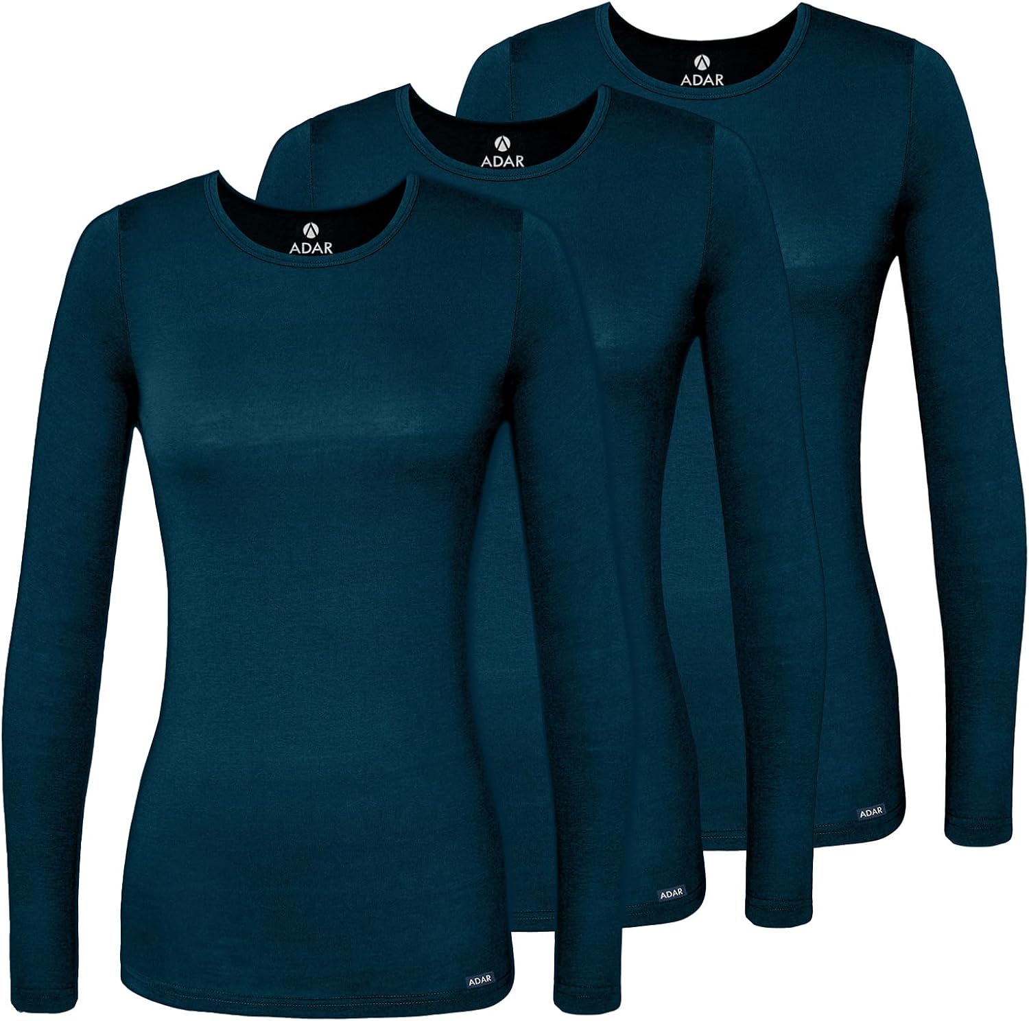 Adar Underscrubs for Women - Long Sleeve Comfort Tee 3 Pack