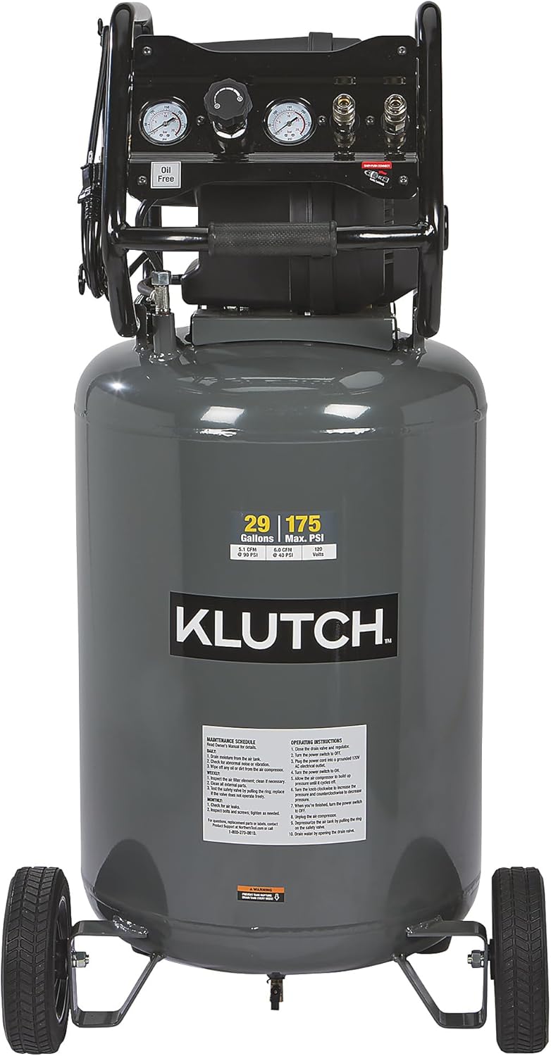 Klutch 29-Gallon Air Compressor for Efficient Tool Use