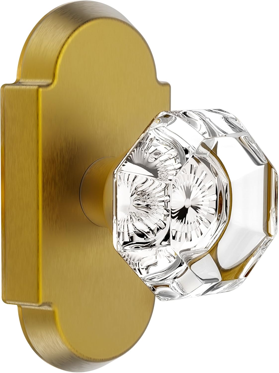 Antique Brass Door Knobs with Crystal Elegance for Interiors