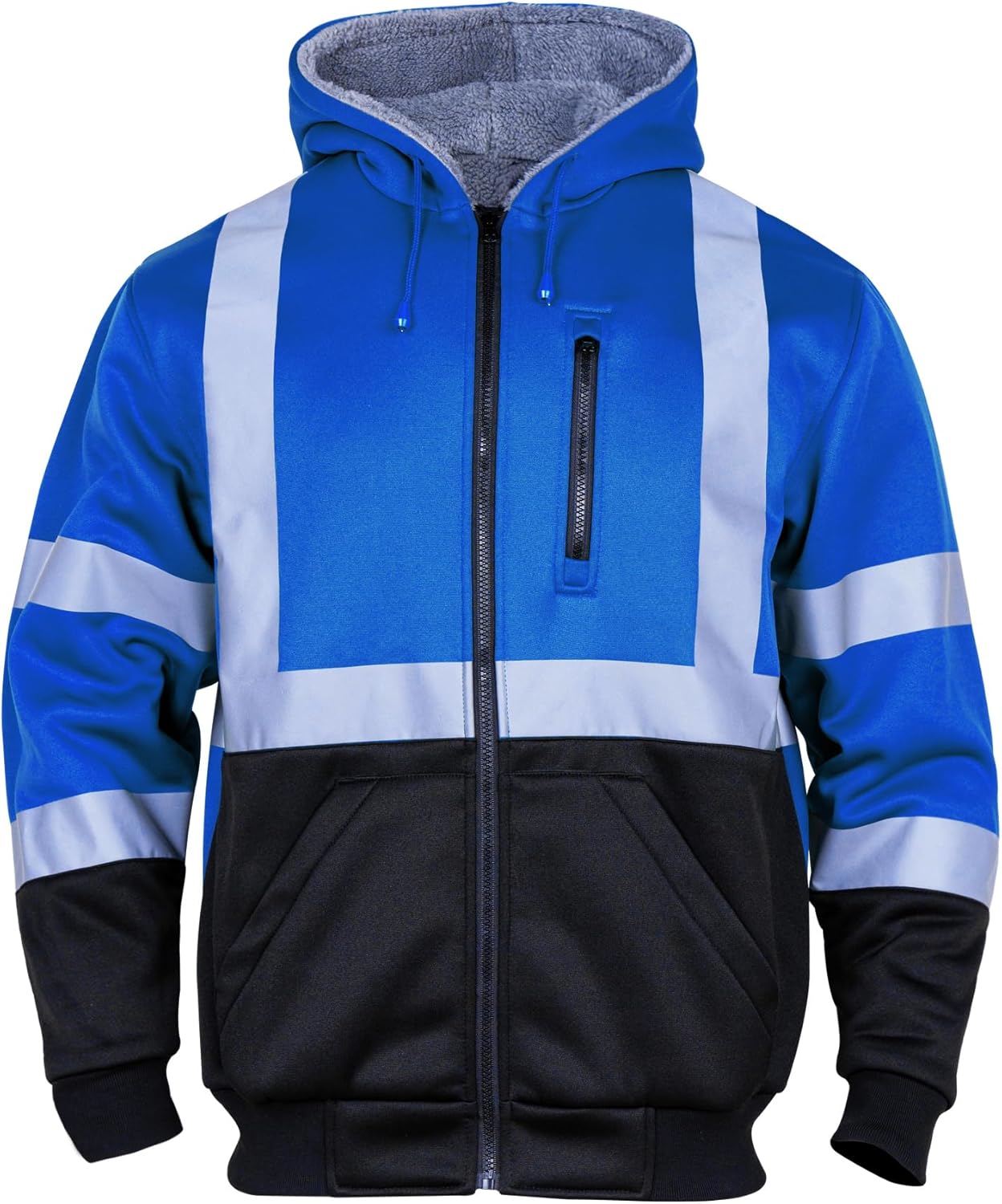 FONIRRA Mens Hi Vis Hoodie Reflective Safety Sweatshirt Jacket