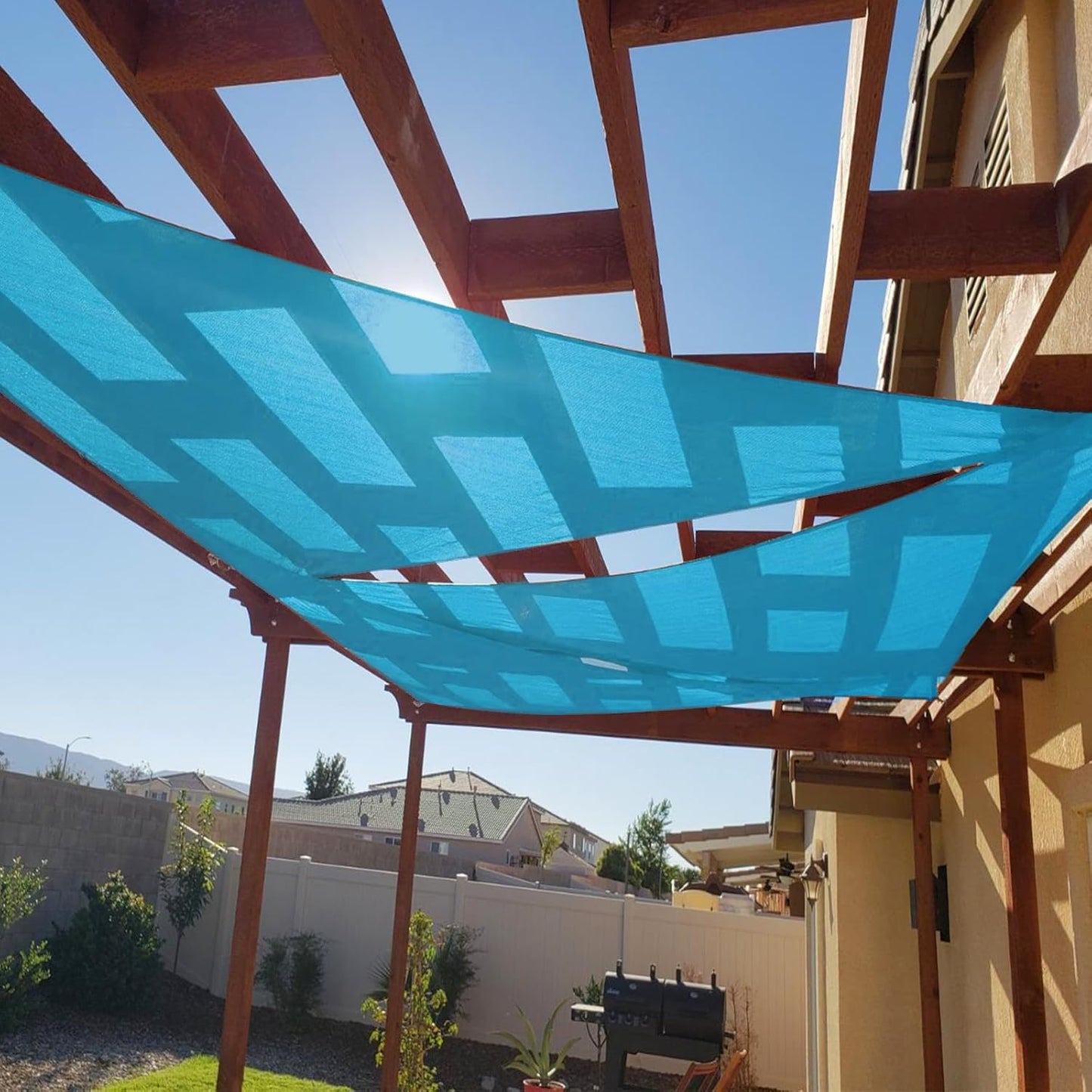 Cool Area Triangle Sun Shade Sail 14x14x14 FT for Outdoor Use