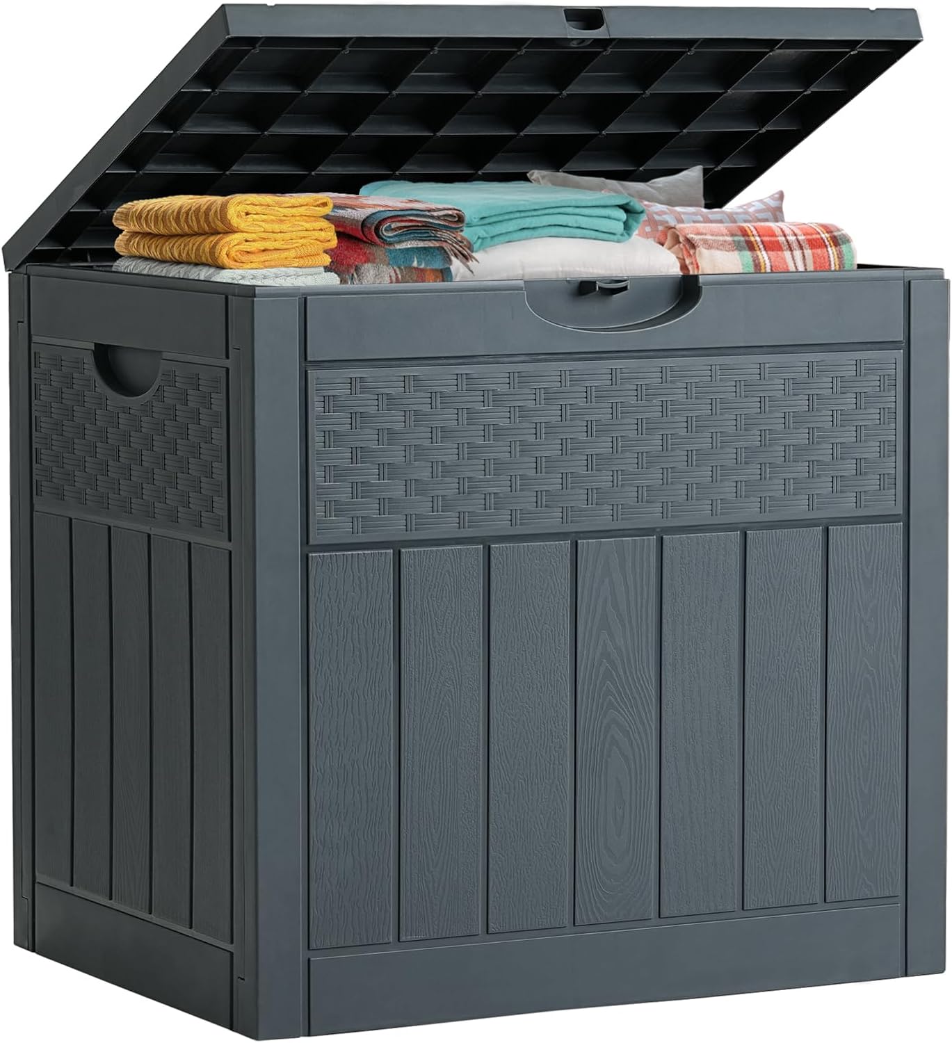 33 Gallon Resin Deck Box for Outdoor Storage and Organization