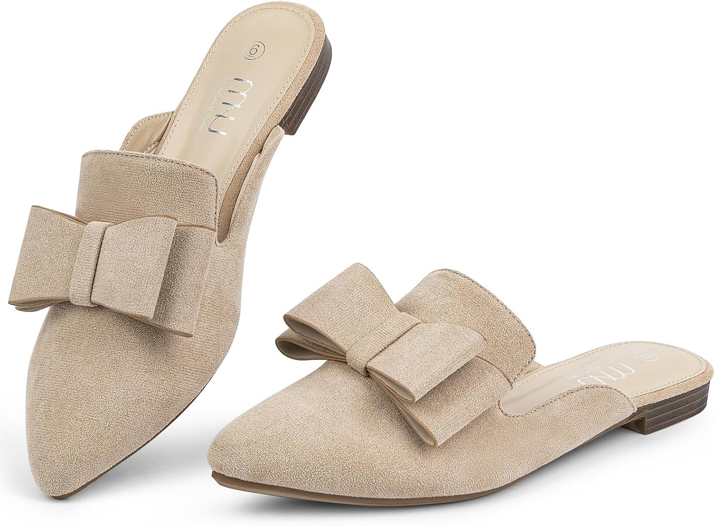 MUSSHOE Comfortable Pointed Toe Mules Flats for Women Style