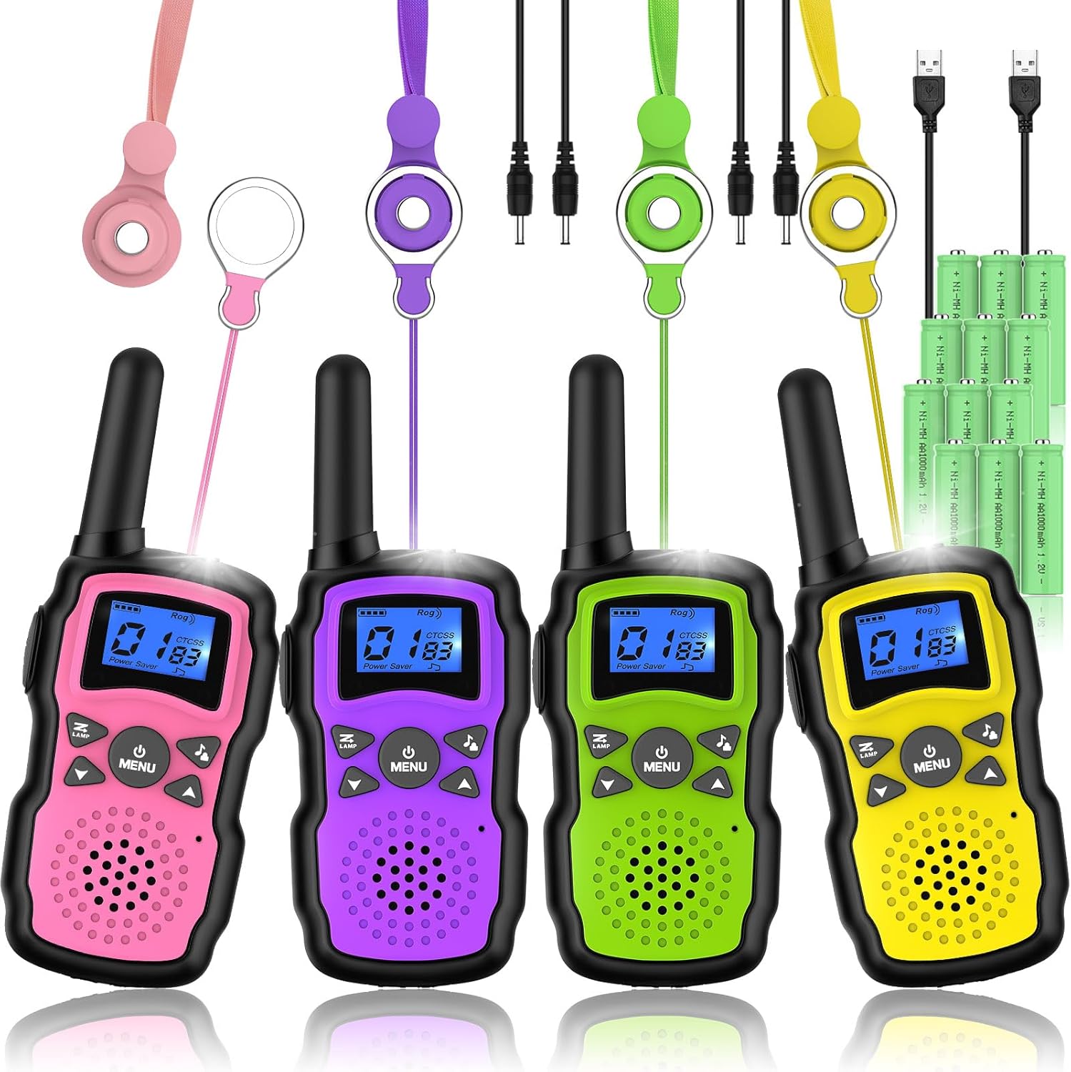 Wishouse Walkie Talkies for Kids Rechargeable 4 Pack Fun