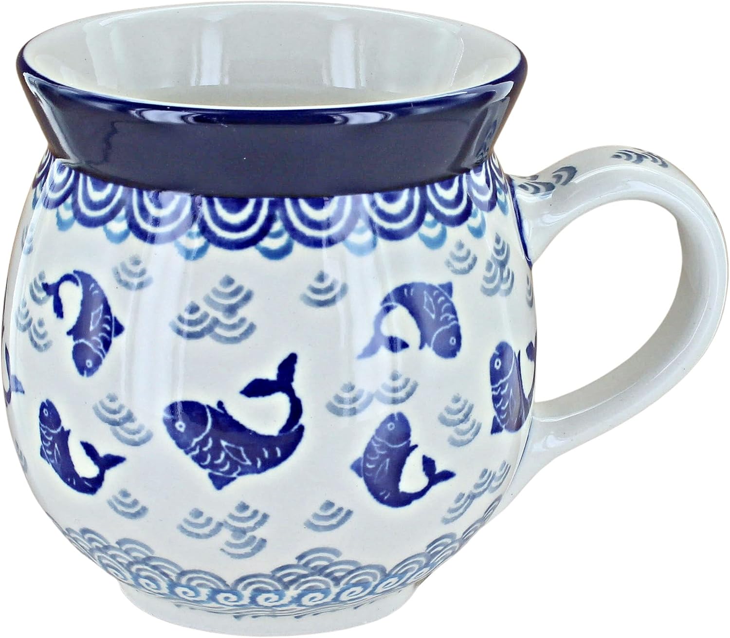 Blue Rose Polish Pottery Summer Fun Bubble Mug for Every Sip