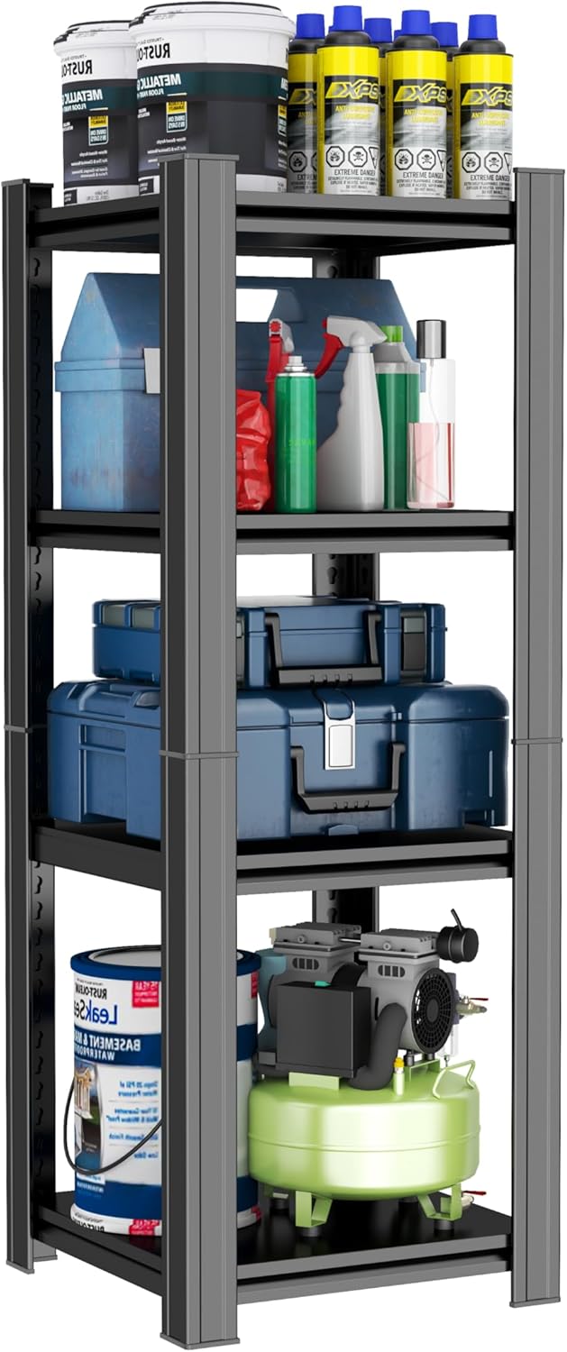 Heavy Duty 4-Tier Adjustable Metal Garage Shelving Unit for Storage