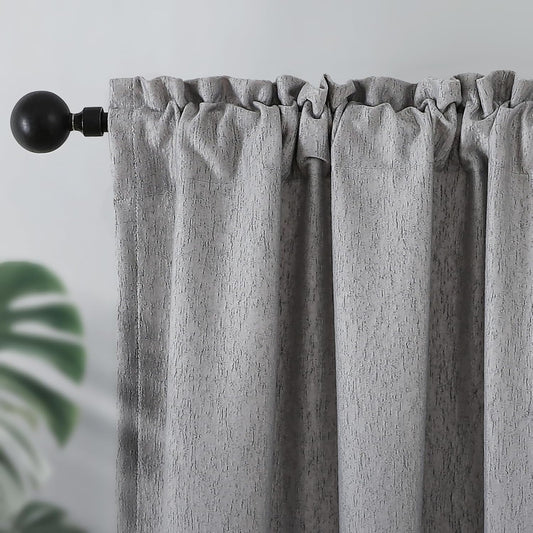 Joydeco Grey Blackout Curtains for Living Room and Bedroom